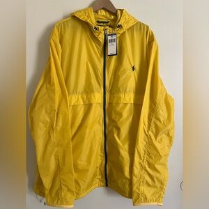 NWT Polo Ralph Lauren Yellow Nylon Full Zip Windbreaker Jacket 3XLT *HAS FLAWS*